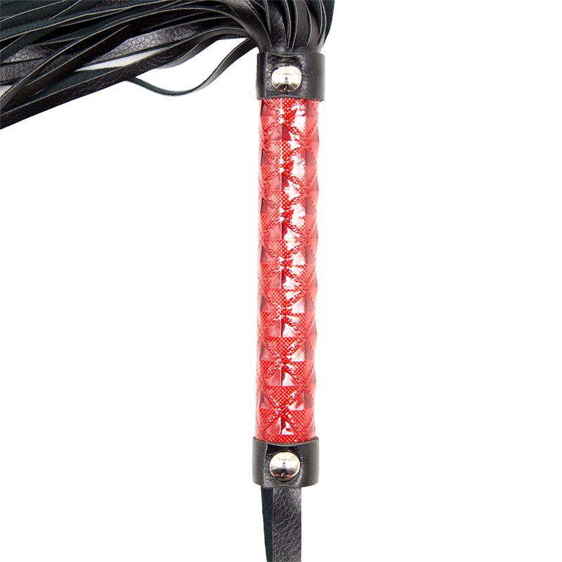 Flogger Diamond Pattern and Metal Hardware 39 cm Red