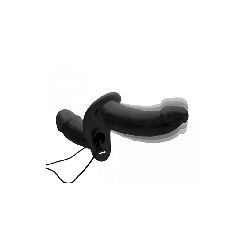 Power Pegger Double Strap On Vibrator Black