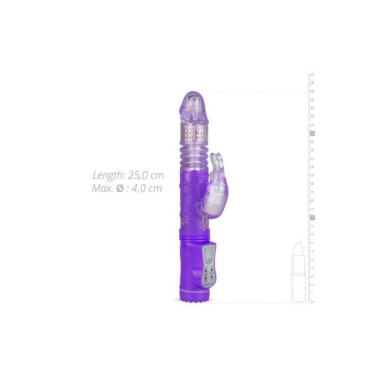 Rabbit Vibrator Thrusting and Rotating Balls Purple