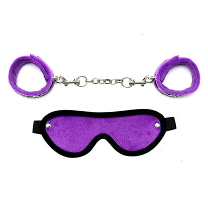 Rimba Bondage Play Handcuffs and Eyemask Purple