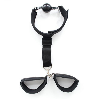 Gag Ball with Hand Cuff Black