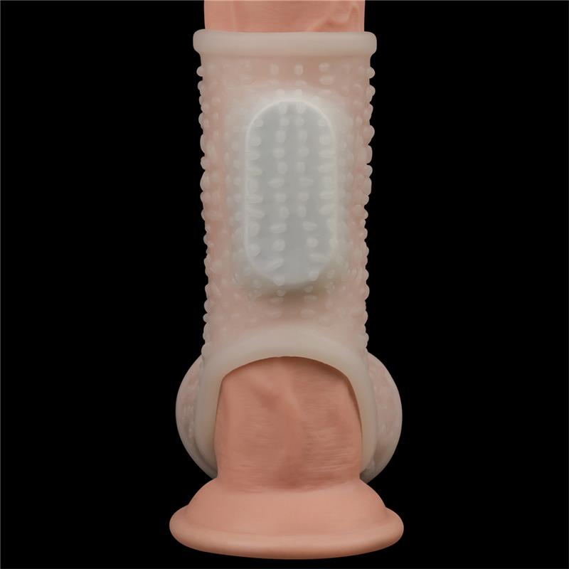 Penis and testicles sleeve with vibration Drip Knights