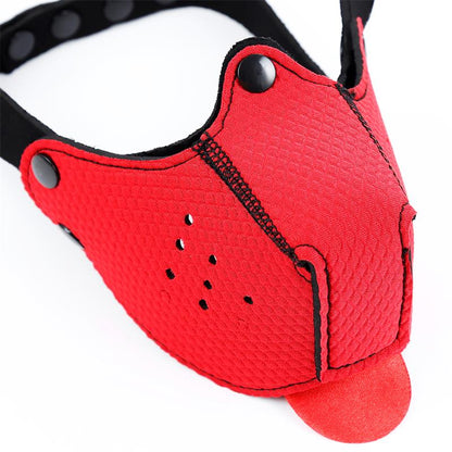 Neoprene Puppy Face Mask Red