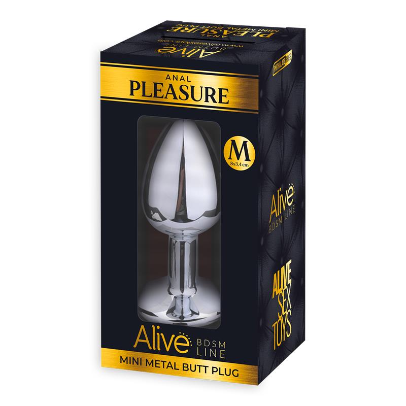 Anal Plug with Black Jewel Size M