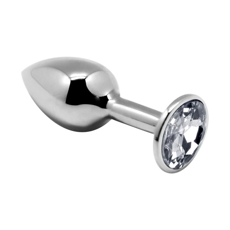 Anal Plug with White Jewel Size L