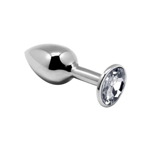 Anal Plug with White Jewel Size M