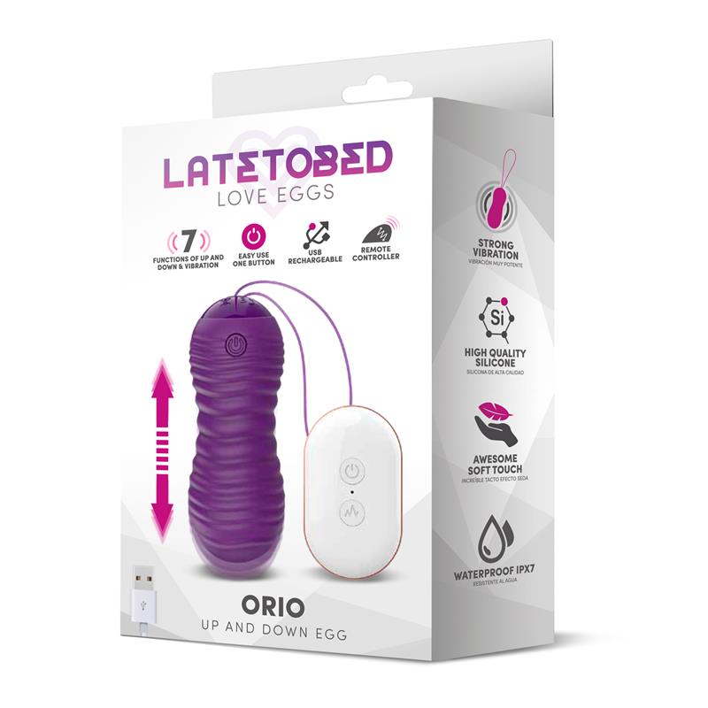 Orio Huevo Vibrating and Telescopic Up and Down Movement Remot Control Purple