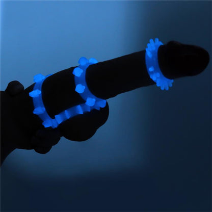 Lumino Play Set 4 Penis Ring Blue Light