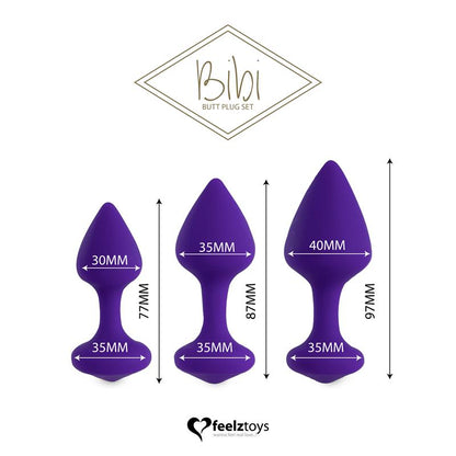 Bibi Set of 3 Butt Pulg Purple