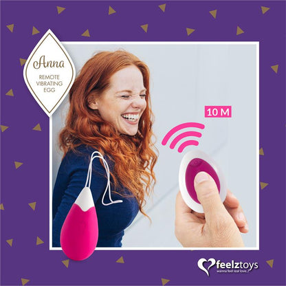 Anna Vibrating Egg with Remote Control Deep Pink