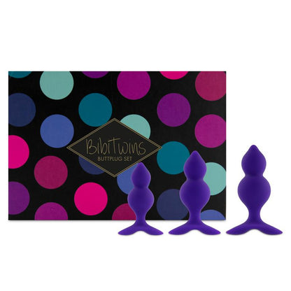 Bibi Twin Set of 3 Butt Plug Purple