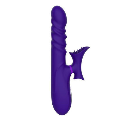 No Fourteen Telescopic Undulating Vibe with High Frequency Tongue Liquid Silicone USB