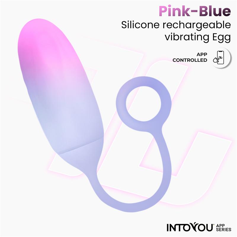 Vibrating Egg with APP Double Layer Silicone Pink Blue