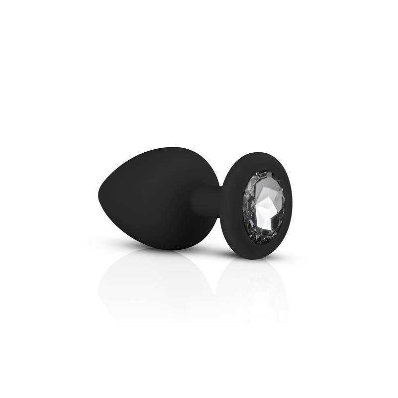 Pack 3 Butt Plug with Crystal Silicone Black