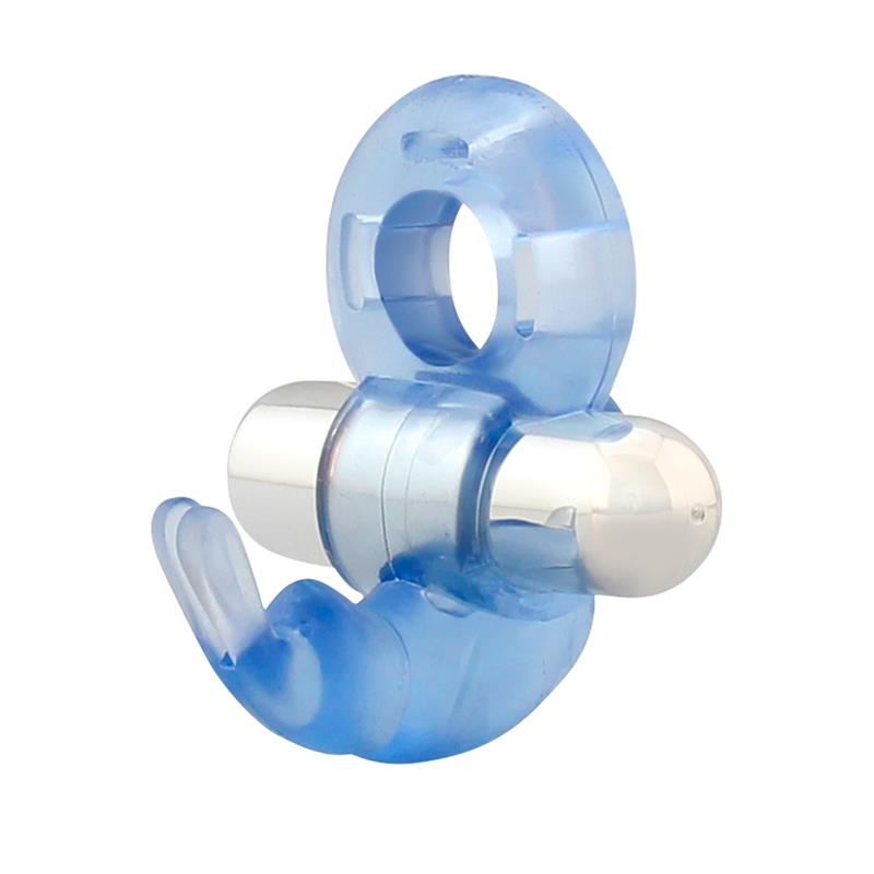 Firey Vibrating Penis Ring with Rabbit Blue