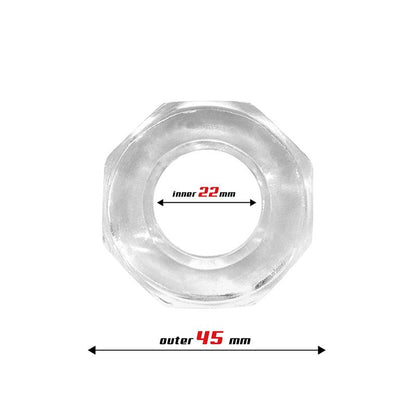 Cock Ring Super Flexible Polygon 22 cm Clear