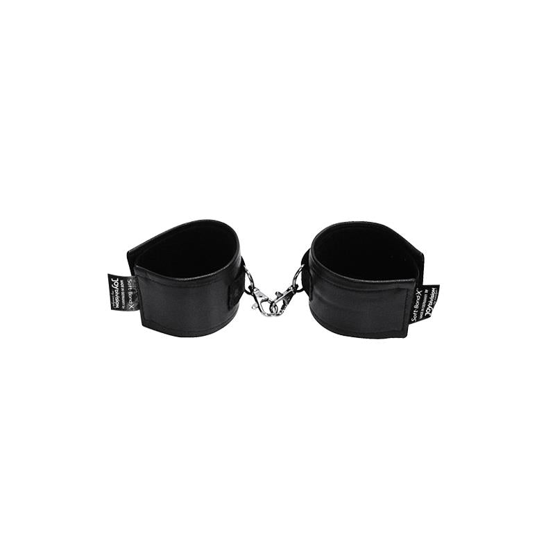 Soft Bond X Leather Handcuffs Black