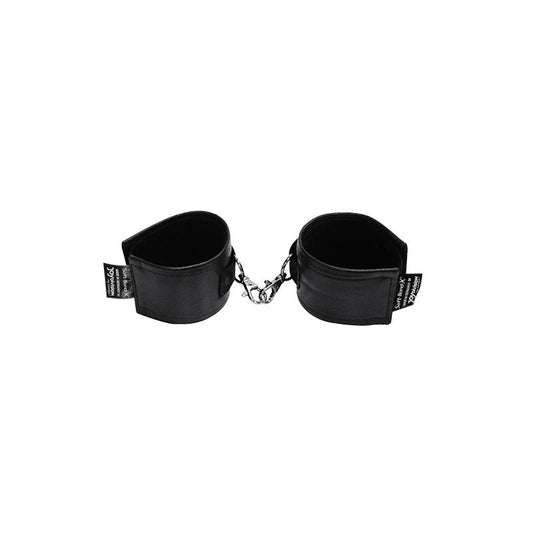 Soft Bond X Leather Handcuffs Black