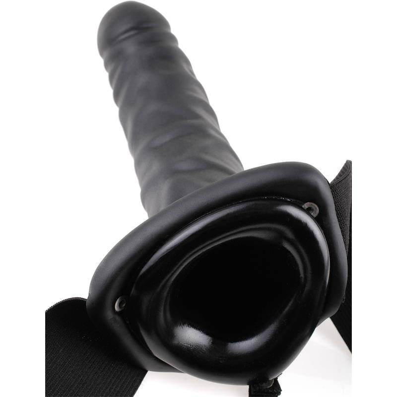 Fetish Fantasy Series 20 cm Vibrating Hollow Strap On Black