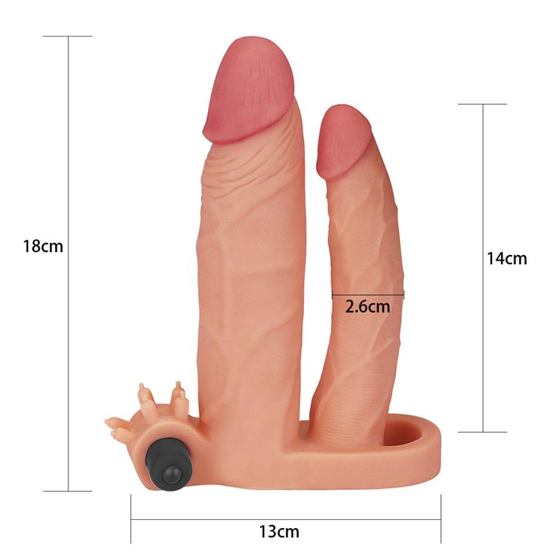 Vibrating Double Penis Sleeve with Vibration 1