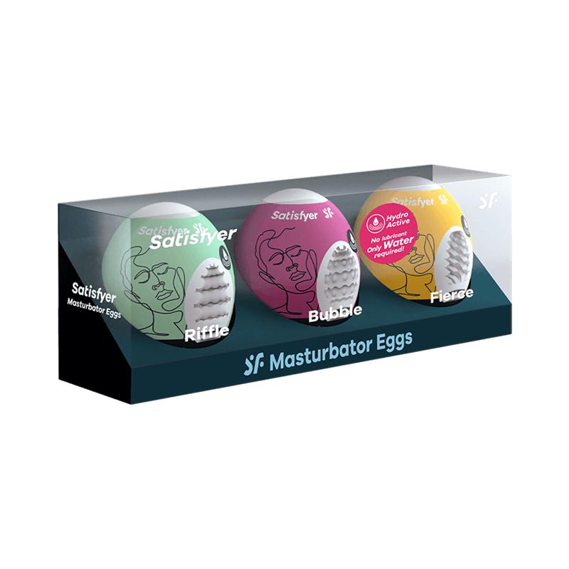 Set of 3 Masturbator Egg Riffle Bubble and Fierce