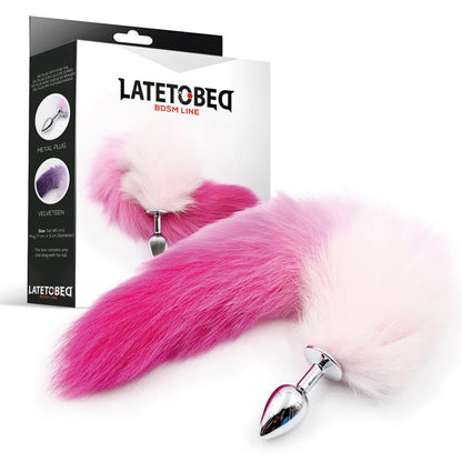 Butt Plug with Pink and White Tail Size S