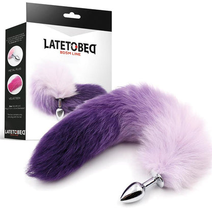 Anal Plug Purple and White Foxy Tail Size S