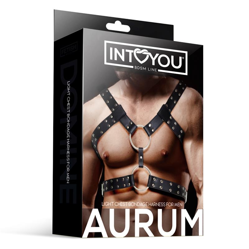 Aurum Male Chest Bondage Harness Vegan Leather