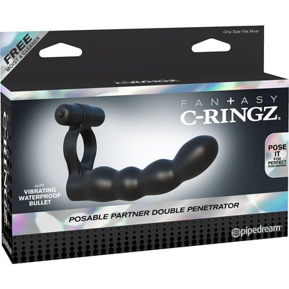 Fantasy C Ringz Posable Partner Double Penetrator Black