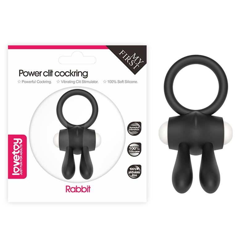 Vibrating Cockring Power Clit Black