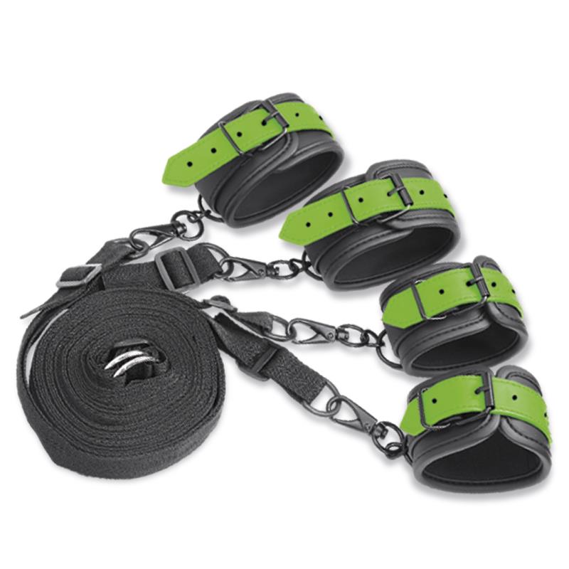 Glow in the Dark Cuffs and Restraints Bed Set