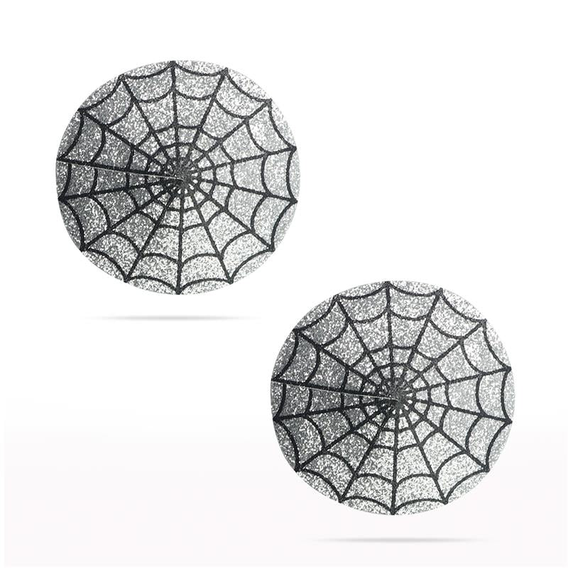 Nipple Covers Reusable Spider Pattern Silver