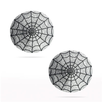 Nipple Covers Reusable Spider Pattern Silver