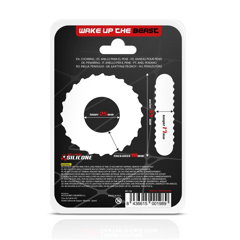 Penis Ring Sawtooth Liquid Silicone 25 mm