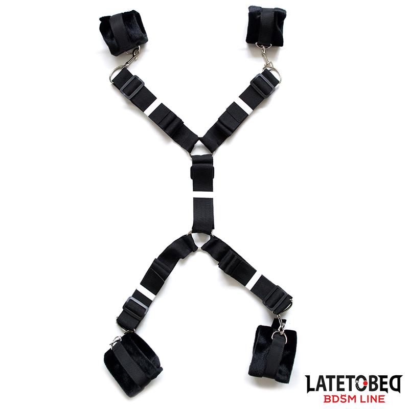 Bed Restraint Set with Adjustbable and Desmontable Cuffs