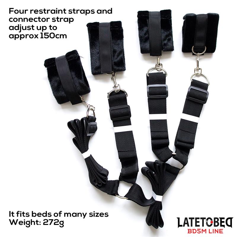 Bed Restraint Set with Adjustbable and Desmontable Cuffs