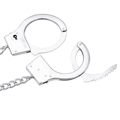 Metal Hand Cuffs with Anal Plug