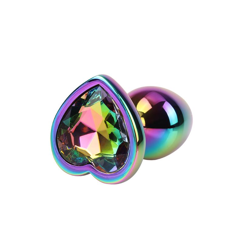 Rainbow Heart Gem Plug Size S