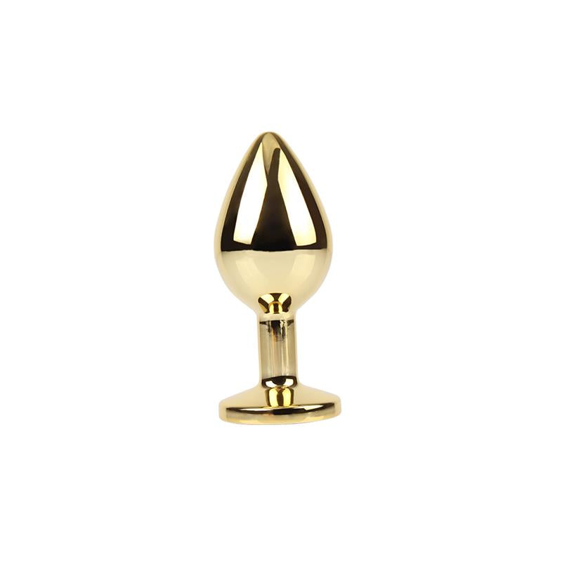 Rosy Gem Golden Anal Plug with Jewel Size M