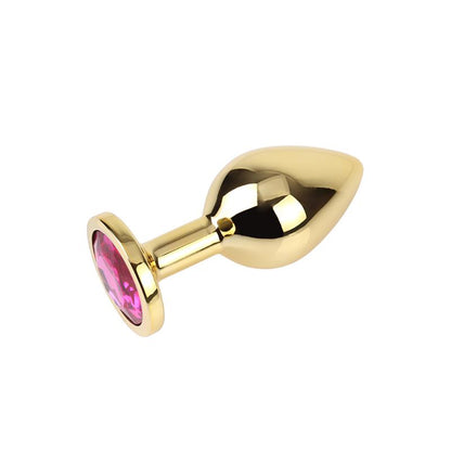 Rosy Gem Golden Anal Plug with Jewel Size M