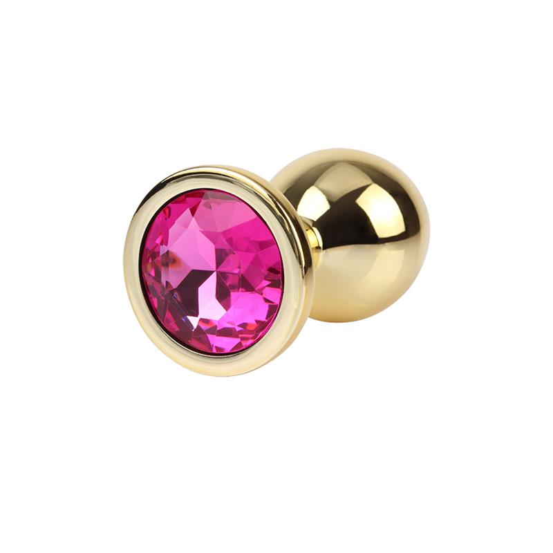 Rosy Gem Golden Anal Plug with Jewel Size M