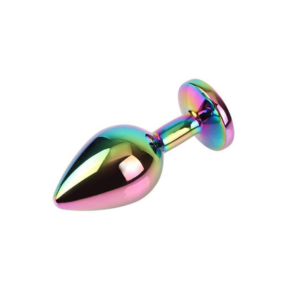 Rainbow Gem Multicolored Anal Plug with Jewel Size M