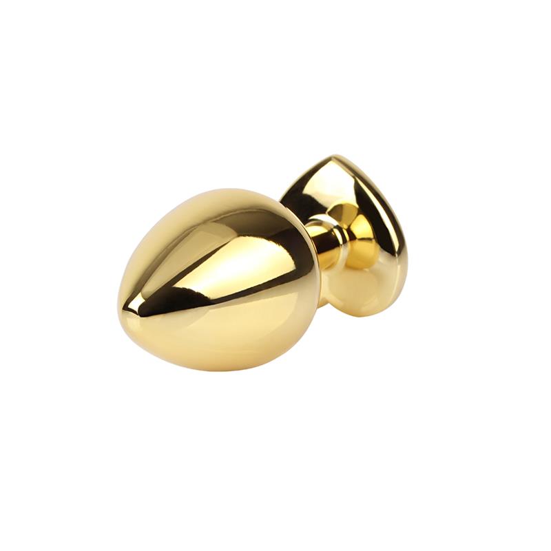 Rosy Heart Golden Anal Plug with Jewel Size M