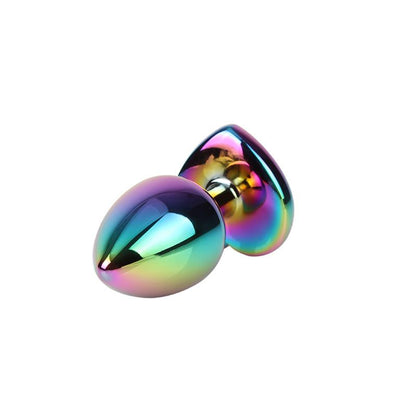 Rainbow Heart Multicolored Anal Plug with Jewel Size M