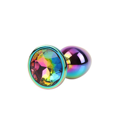 Rainbow Gem Multicolored Anal Plug with Jewel Size S