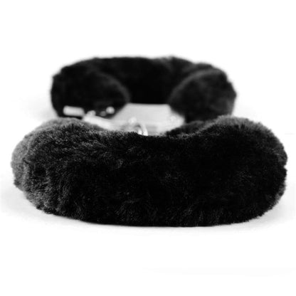 Furry Metal Handcuffs Black