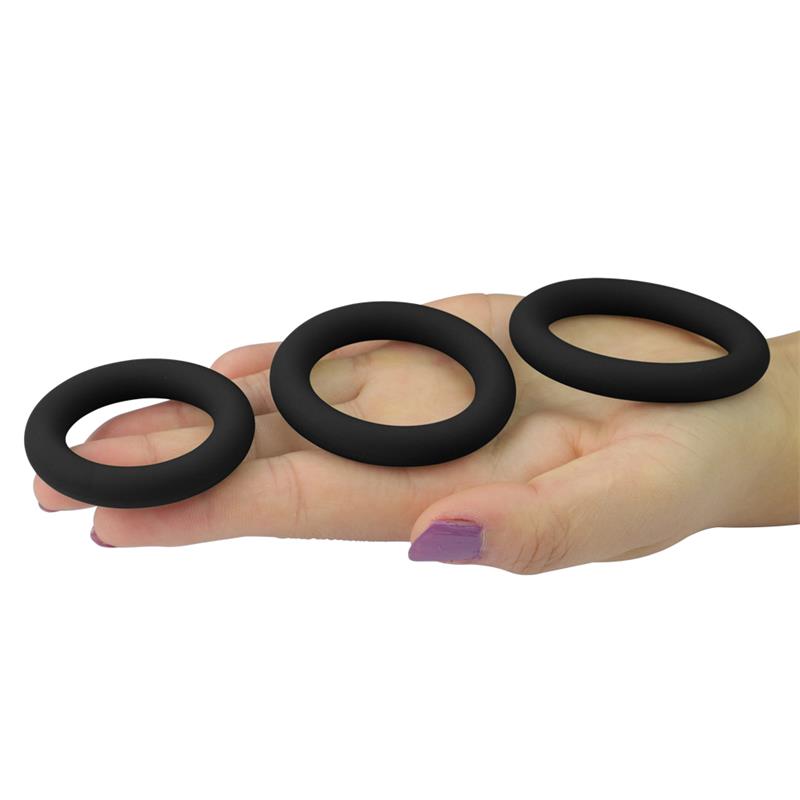 Pack of 3 Penis Ring Power Plus Black