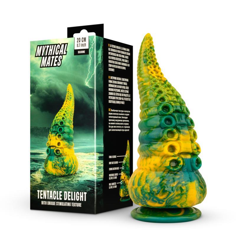 Tentacle Delight Green and Yellow Dildo 224 cm 88