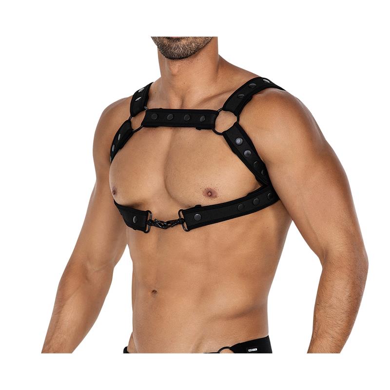 H4RNESS05 Chest Harness Neon Black One Size