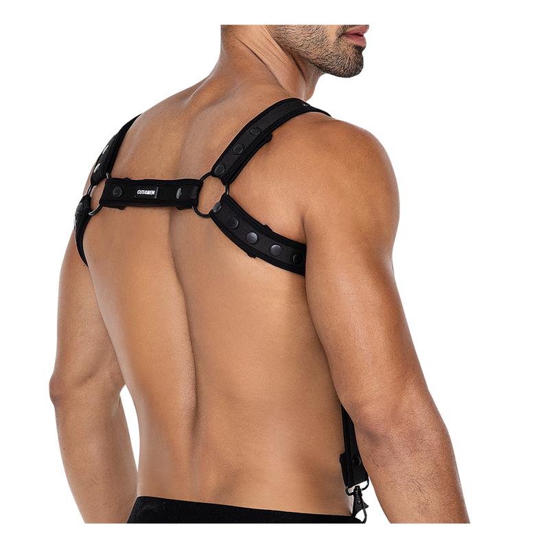 H4RNESS05 Chest Harness Neon Black One Size